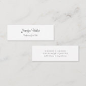 Moderne minimalistische Sjabloon handgeschreven sc Mini Visitekaartje (Voorkant / Achterkant)