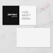 Moderne minimalistische Sjabloon in zwart-wit Visitekaartje (Voorkant / Achterkant)