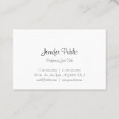 Moderne minimalistische Sjabloon kalligrafeerde sc Visitekaartje (Achterkant)