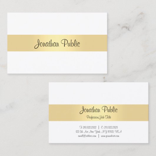 Moderne minimalistische Sjabloon kalligrafie Scrip Visitekaartje (Voorkant / Achterkant)