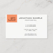 Moderne minimalistische Sjabloon monogram legant Visitekaartje (Achterkant)