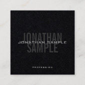 Moderne minimalistische Sjabloon Premium zwart Vierkante Visitekaartje (Voorkant)