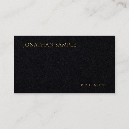 Moderne minimalistische Sjabloon Premium - zwart Visitekaartje (Voorkant)