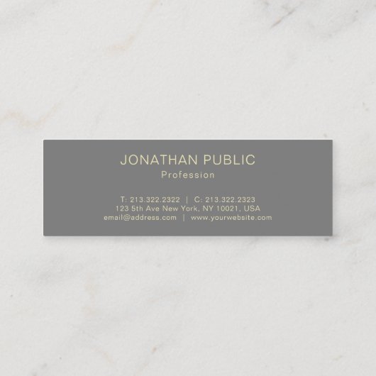 Moderne minimalistische Sjabloon Professional Mini Visitekaartje (Achterkant)