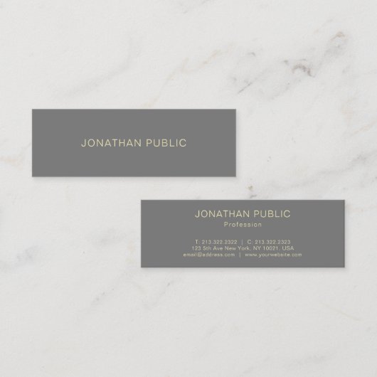 Moderne minimalistische Sjabloon Professional Mini Visitekaartje (Voorkant / Achterkant)