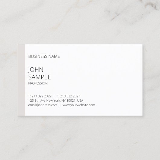 Moderne minimalistische Sjabloon Professional Visitekaartje (Achterkant)