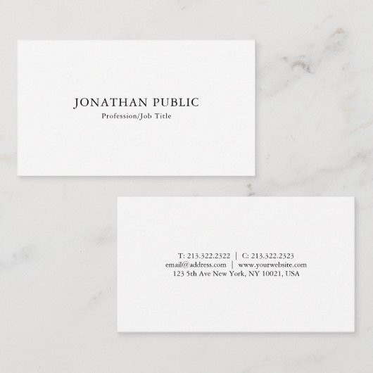 Moderne minimalistische Sjabloon Professional Visitekaartje (Voorkant / Achterkant)