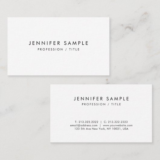 Moderne minimalistische Sjabloon Professional Visitekaartje (Voorkant / Achterkant)