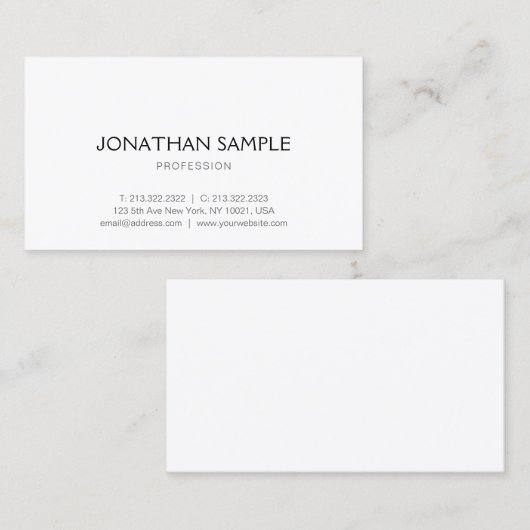 Moderne, minimalistische Sjabloon Professional Visitekaartje (Voorkant / Achterkant)