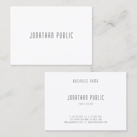 Moderne minimalistische Sjabloon Professioneel Ele Visitekaartje (Voorkant / Achterkant)
