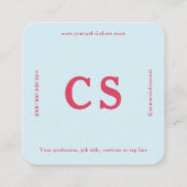 Moderne minimalistische Sjabloon Roze-Rood en Lich Vierkante Visitekaartje (Achterkant)