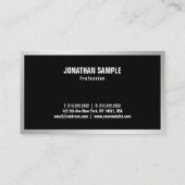 Moderne minimalistische Sjabloon Silver Elegant Tr Visitekaartje (Achterkant)