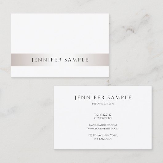 Moderne minimalistische Sjabloon van Elegant Trend Visitekaartje (Voorkant / Achterkant)