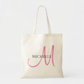 Moderne minimalistische Sjabloon van het Initiaal  Tote Bag (Voorkant)