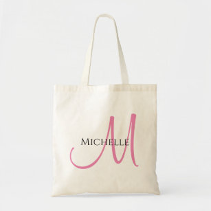 Moderne minimalistische Sjabloon van het Initiaal  Tote Bag