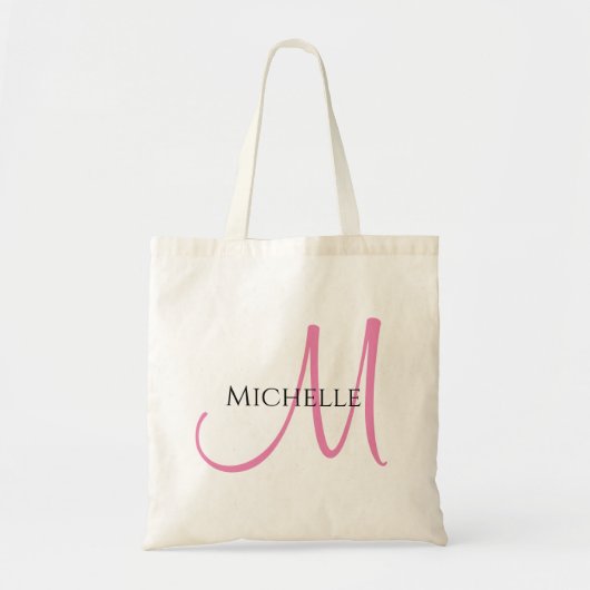 Moderne minimalistische Sjabloon van het Initiaal  Tote Bag (Voorkant)