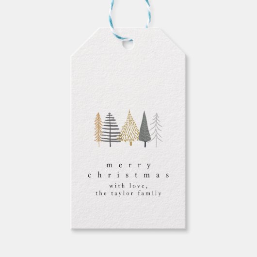 moderne , minimalistische sjabloon van het kerst - cadeaulabel (Voorkant)