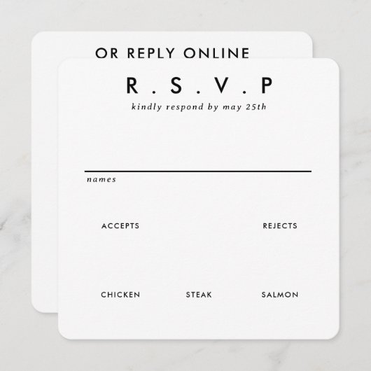 Moderne minimalistische slanke eenvoudige bruiloft (Voorkant / Achterkant)