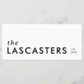 Moderne minimalistische slanke eenvoudige bruiloft menu (Achterkant)