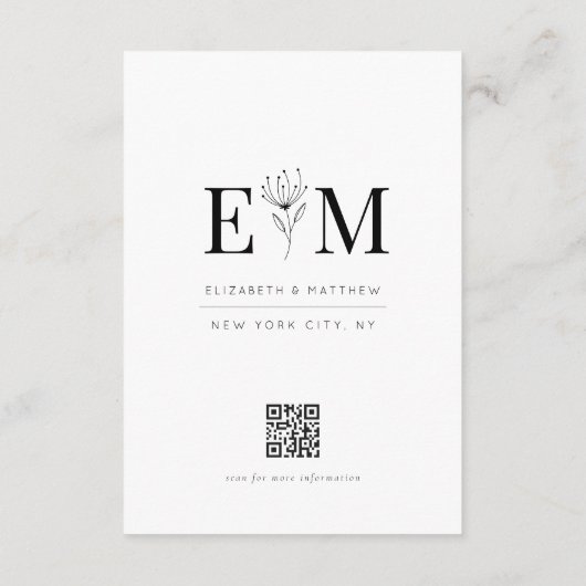 Moderne minimalistische sloopweddenschappen informatiekaartje (Achterkant)