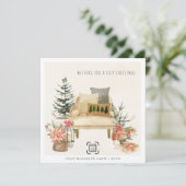 Moderne minimalistische Small Business Logo Feestdagenkaart (Staand voorkant)