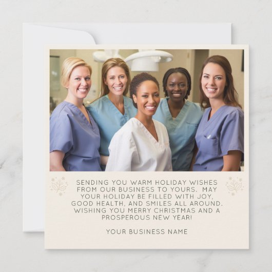 Moderne minimalistische Small Business Logo Feestdagenkaart (Achterkant)