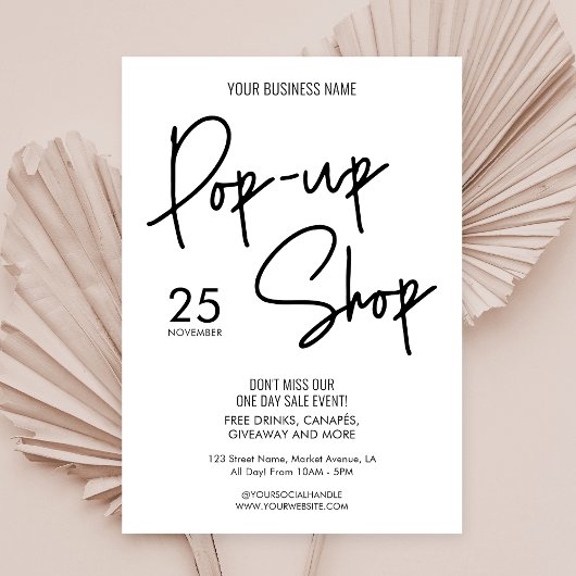 Moderne minimalistische Small Business Pop-up Shop Kaart
