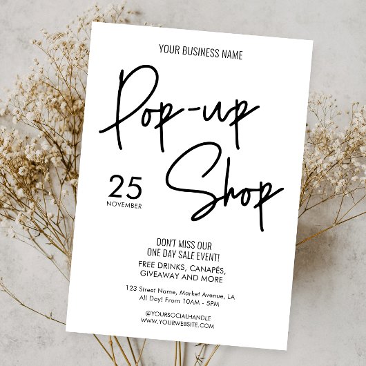 Moderne minimalistische Small Business Pop-up Shop Kaart