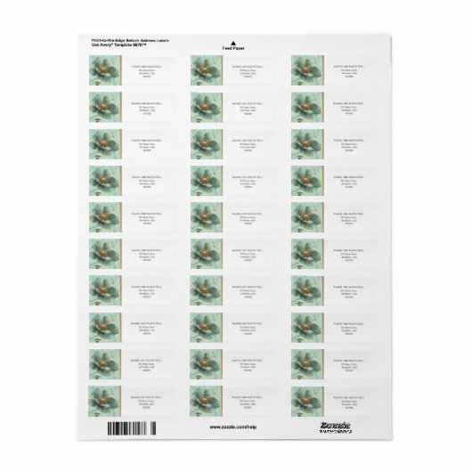 Moderne Minimalistische Smaragd Witte Adreslabel Etiket (Full Sheet)