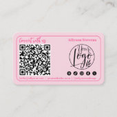Moderne minimalistische sociale media QR-code Foto Visitekaartje (Voorkant)