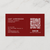 Moderne Minimalistische Socials & QR Code Visitekaartje (Achterkant)