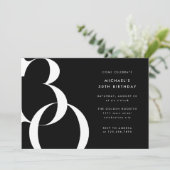 Moderne minimalistische Solid Black 30e verjaardag Kaart (Staand voorkant)