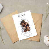 Moderne minimalistische Spaanse trouwfoto Save The Date