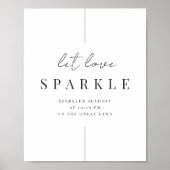 Moderne minimalistische Sparkler Sendoff trouwbord Poster (Voorkant)