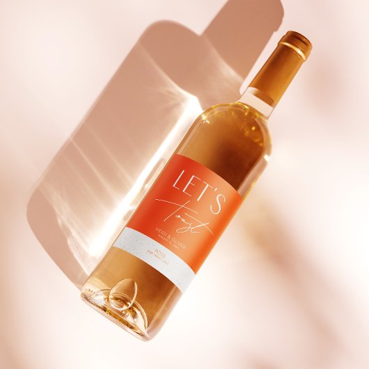 Moderne minimalistische speciale bruiloft wijn etiket