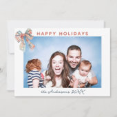 Moderne minimalistische speelboog foto kerst feestdagenkaart (Voorkant)