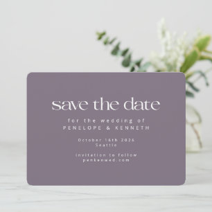 Moderne Minimalistische Stemming Paarse Pruim Eenv Save The Date