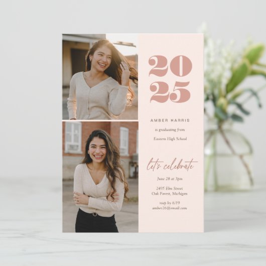 Moderne minimalistische stijgende Afstudeerder 2 f Kaart (Staand voorkant)