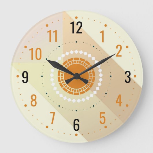 Moderne minimalistische stijl voor Plain Beige Grote Klok (Voorkant)