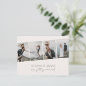 Moderne minimalistische stijlvolle foto bruiloft briefkaart (Staand voorkant)