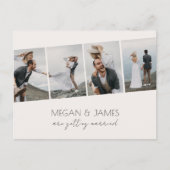 Moderne minimalistische stijlvolle foto bruiloft briefkaart (Voorkant)