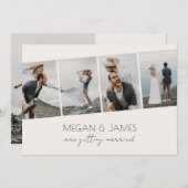 Moderne minimalistische stijlvolle foto bruiloft kaart (Voorkant / Achterkant)