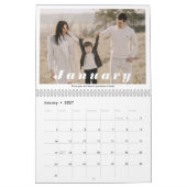 Moderne, minimalistische, stijlvolle foto van de t kalender (Jan 2027)