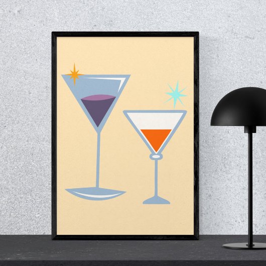 Moderne Minimalistische Stijlvolle Retro Midden Ja Poster