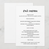 Moderne Minimalistische Stijlvolle Script Trouwont Menu (Voorkant / Achterkant)