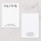 Moderne minimalistische stijlvolle sieraden oorbel visitekaartje (Voorkant / Achterkant)