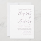 Moderne Minimalistische Stof Lavendel Script Bruil Kaart (Voorkant)