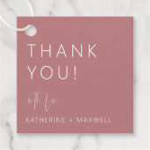 Moderne Minimalistische Stof Roze Bedankt Bedankjes Labels (Voorkant)