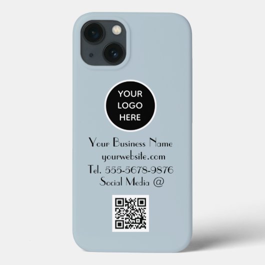 Moderne Minimalistische Stofblauwe Aangepaste logo Case-Mate iPhone Case (Achterkant)