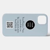 Moderne Minimalistische Stofblauwe Aangepaste logo Case-Mate iPhone Case (Achterkant (horizontaal))